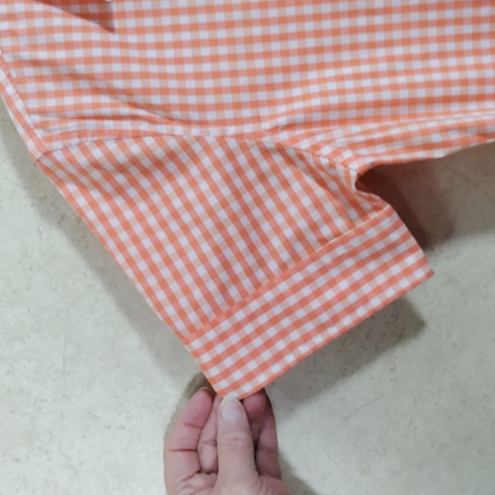 *H182 Ralph Lauren black label orange check S/S blouse 12 FINAL PRICE - Picture 3 of 10